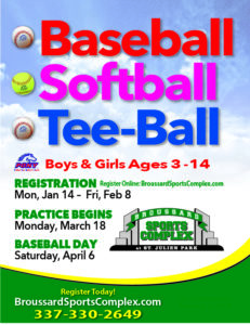 2019 Baseball Registration @ St. Julien Jams