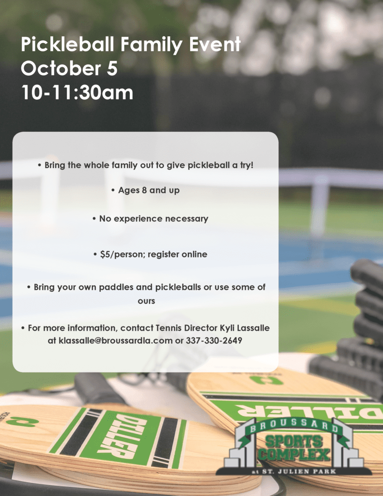 Pickleball Family Event Broussard Sports Complex