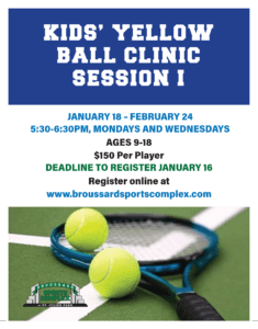Kids Yellow Ball Clinics: Session I