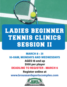 Ladies Beginner Tennis Clinics: Session II